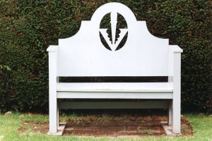 Contemporary painted wooden bench