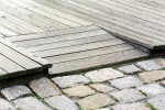 Oak decking with ramp and cobbles